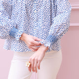 Scholl Blouse Seurat Splat with Sapphire Hand Smocking Edition 64