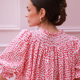 Cleopatra Blouse Pink Panther Cotton with Milkshake Hand Smocking Edition 36