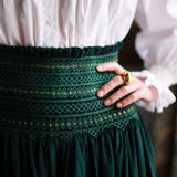 Sullivan Women's Skirt Pine Tree Needlecord with Nordic Sparkle Hand Smocking