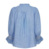 Shelley Blouse Chambray Linen with Crisp White Hand Smocking Edition 21