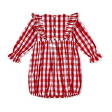 Anna Pavlova Romper Edelweiss Gingham with Precious Heart Hand Smocking