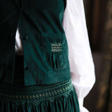 C J Walker Waistcoat Pine Tree Needlecord with Nordic Sparkle Hand Smocking  Edition 8