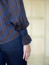 Shelley Blouse Rothko Stripe with Indigo Hand Smocking Edition 15