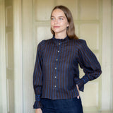 Shelley Blouse Rothko Stripe with Indigo Hand Smocking Edition 15