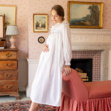 Mother Teresa Women's Nursing & Maternity Dress Long Sleeves with Mermaid Tail Forget Me Not Hand Smocking