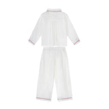 Lilly Parr Pyjamas Moonstone White with Candy Cane Trim and Hand Smocking