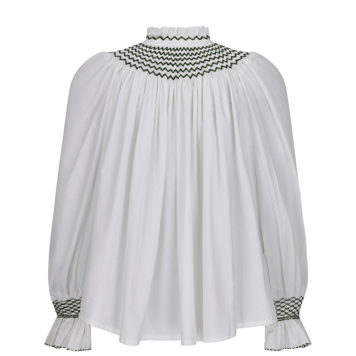 Scholl Women's Blouse White with Oak Leaf Hand Smocking Edition 55
