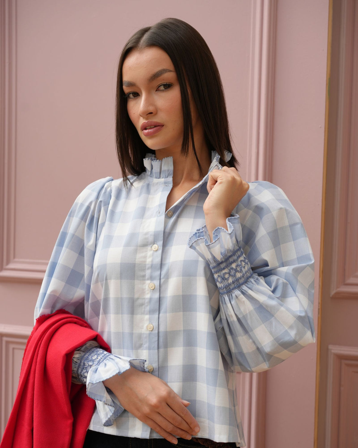Shelley Blouse Great Gingham with Periwinkle Hand Smocking Edition 30