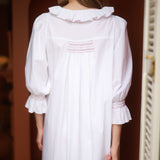 Bessie Coleman Women's Dress Moonstone Cotton with Kir Royale Hand Smocking