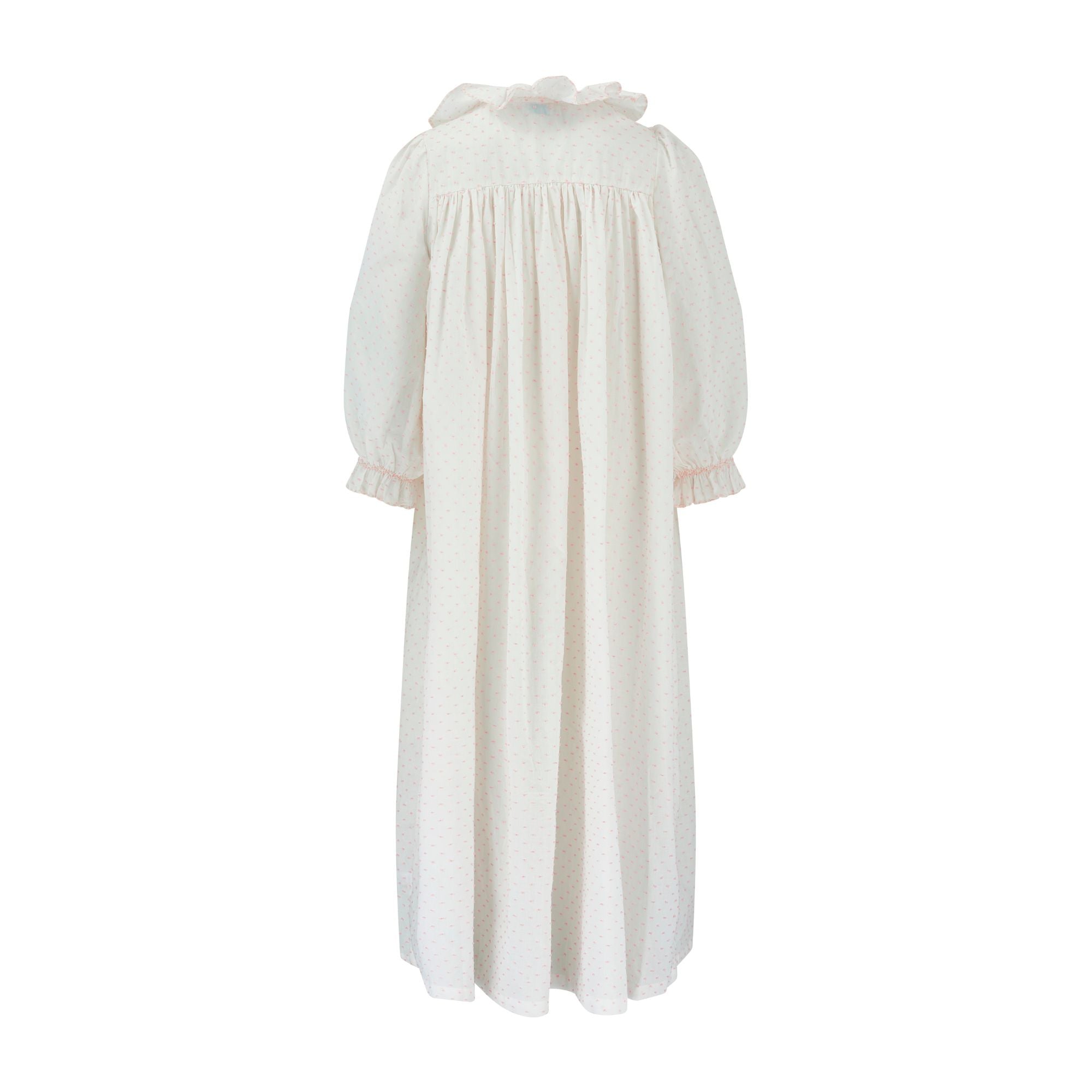 Nightingale Women's Dress Powder Puff Plumetti with Marshmallow Hand Smocking