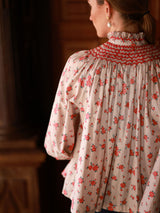Scholl Blouse Poinsetta Posy with Scarlet Hand Smocking Edition 52