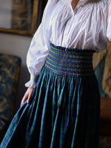 Sullivan Women's Skirt Black Watch Tartan with Royal Navy Hand Smocking