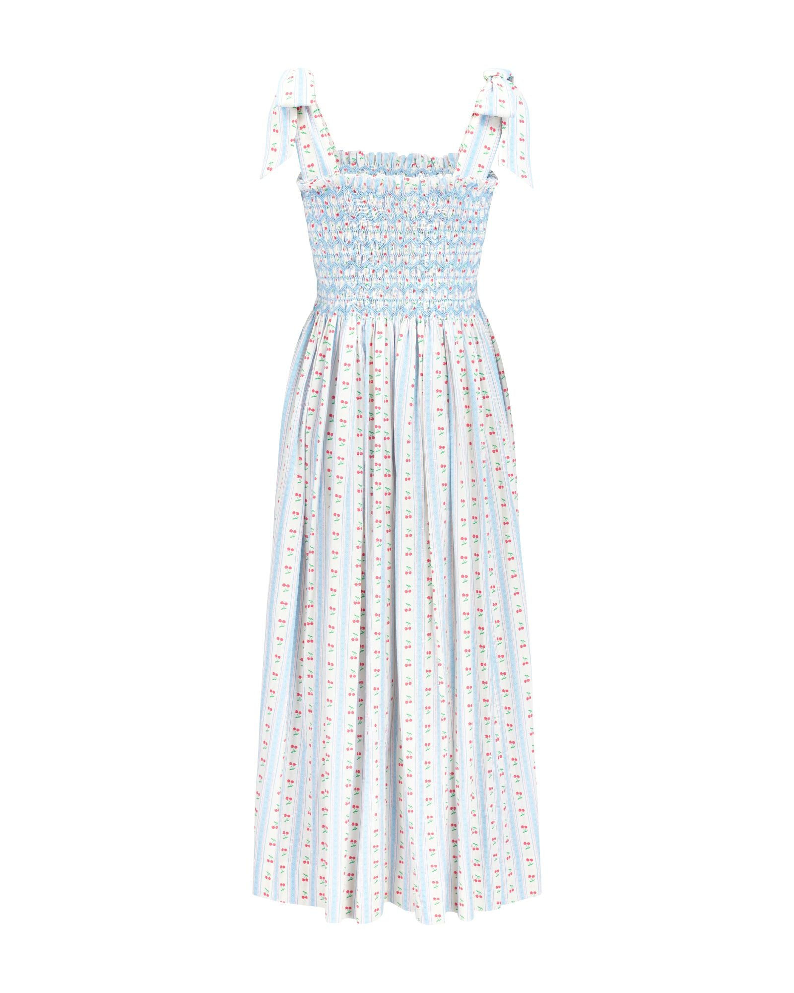 Beatrix Potter Dress Cherry Trellis with Rock Stick Hand Smocking