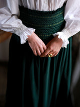 Sullivan Women's Skirt Pine Tree Needlecord with Nordic Sparkle Hand Smocking