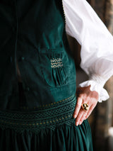 C J Walker Waistcoat Pine Tree Needlecord with Nordic Sparkle Hand Smocking  Edition 8