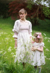 Katherine Johnson Dress Rosebud Plumetti with Vintage Rose Hand Smocking