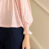 Cleopatra Blouse Cinnamon Stripes with Vanilla Spice Hand Smocking Edition 21