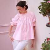 Scholl Summer Blouse Watermelon Stripe with Lemon Sorbet Hand Smocking Edition 65