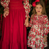 1-2 & 2-3y Elizabeth Blackwell Dress With Crimson Hand Smocking Made With Liberty Carline Rose