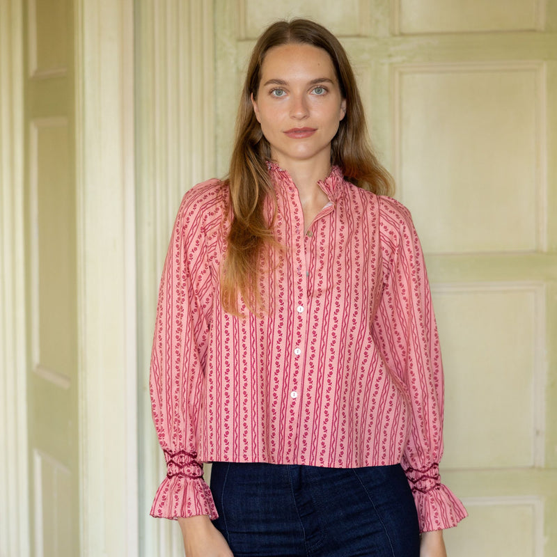 Shelley Blouse Mulberry Trellis with Ruby Two Shoes Hand Smocking Edition 16