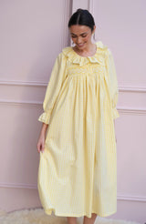 Nightingale Women's Dress Primrose Gingham with Daffodil Hand Smocking