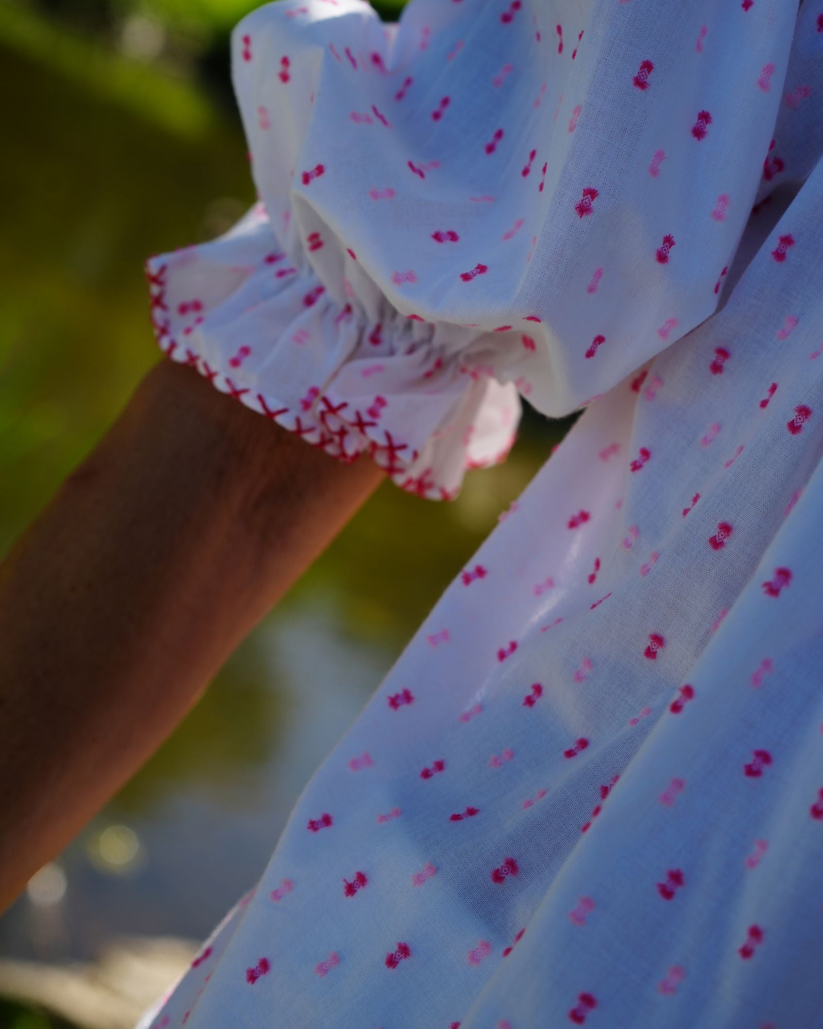 Cleopatra Blouse Cherry Pop Plumetti with Big Love Hand Smocking Edition 43