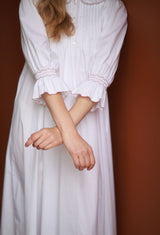 Bessie Coleman Women's Dress Moonstone Cotton with Kir Royale Hand Smocking