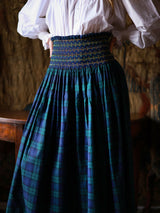 Sullivan Women's Skirt Black Watch Tartan with Royal Navy Hand Smocking