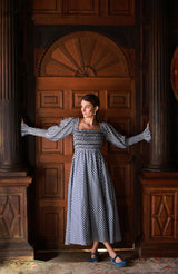 Trudy Ederle Dress Goodie-Two-Shoes Gingham with Blackberry Hand Smocking