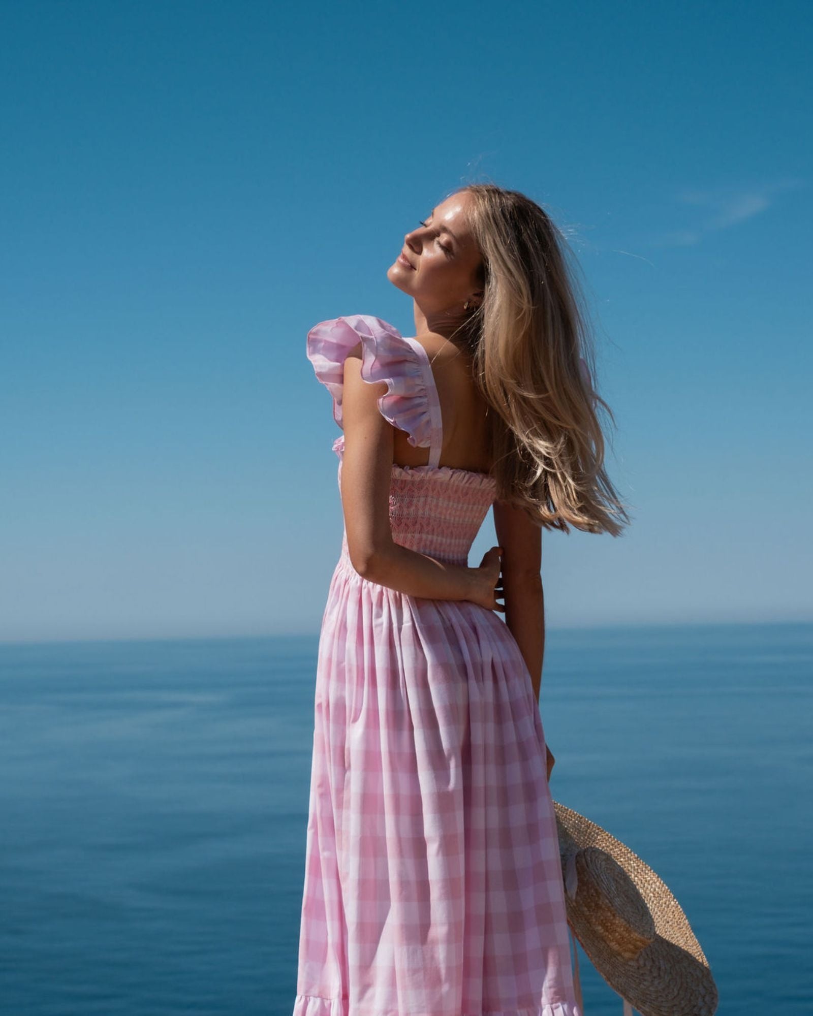 Rachel Carson Dress Candyfloss Gingham with Cocoloco hand Smocking