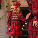 Anna Pavlova Dress Stewart Tartan with Midas’ Touch Hand Smocking