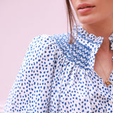 Scholl Blouse Seurat Splat with Sapphire Hand Smocking Edition 64