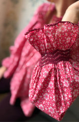 Cleopatra Blouse Mulberry Star Cotton with Merlot Hand Smocking Edition 32