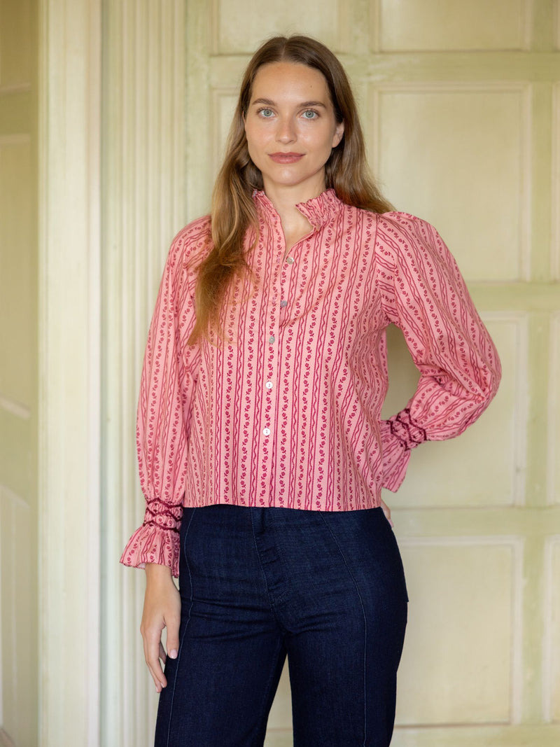 Shelley Blouse Mulberry Trellis with Ruby Two Shoes Hand Smocking Edition 16