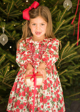 1-2 & 2-3y Elizabeth Blackwell Dress With Crimson Hand Smocking Made With Liberty Carline Rose