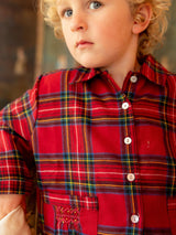 Lilly Parr Pyjamas Highland Tartan with Hearts of Gold Hand Smocking