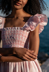 Rachel Carson Dress Candyfloss Gingham with Cocoloco hand Smocking