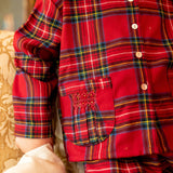 Lilly Parr Pyjamas Highland Tartan with Hearts of Gold Hand Smocking