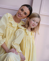 Nightingale Girl's Dress Primrose Gingham with Daffodil Hand Smocking