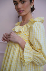 Nightingale Women's Dress Primrose Gingham with Daffodil Hand Smocking