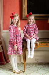 Elizabeth Blackwell Dress with Crimson Hand Smocking made with Liberty Wiltshire Fabric