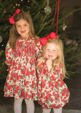 1-2 & 2-3y Elizabeth Blackwell Dress With Crimson Hand Smocking Made With Liberty Carline Rose