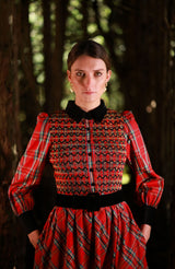 Victoria Woodhull Women's Dress Royal Stewart with with Nutcracker Hand Smocking