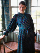 Aloha Wanderwell Dress McLaren Tartan with Cranberry Hand Smocking