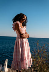 Rachel Carson Dress Candyfloss Gingham with Cocoloco hand Smocking