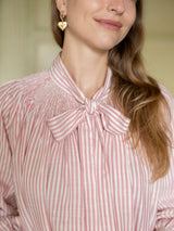 Burdett-Coutts Pussy Bow Blouse Cinnamon Stripe Cotton With Spiced Vanilla Smocking Edition 2