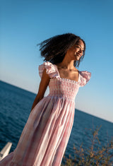 Rachel Carson Dress Candyfloss Gingham with Cocoloco hand Smocking