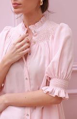 Scholl Summer Blouse Seashell Cotton Voile with Milk Hand Smocking Edition 67