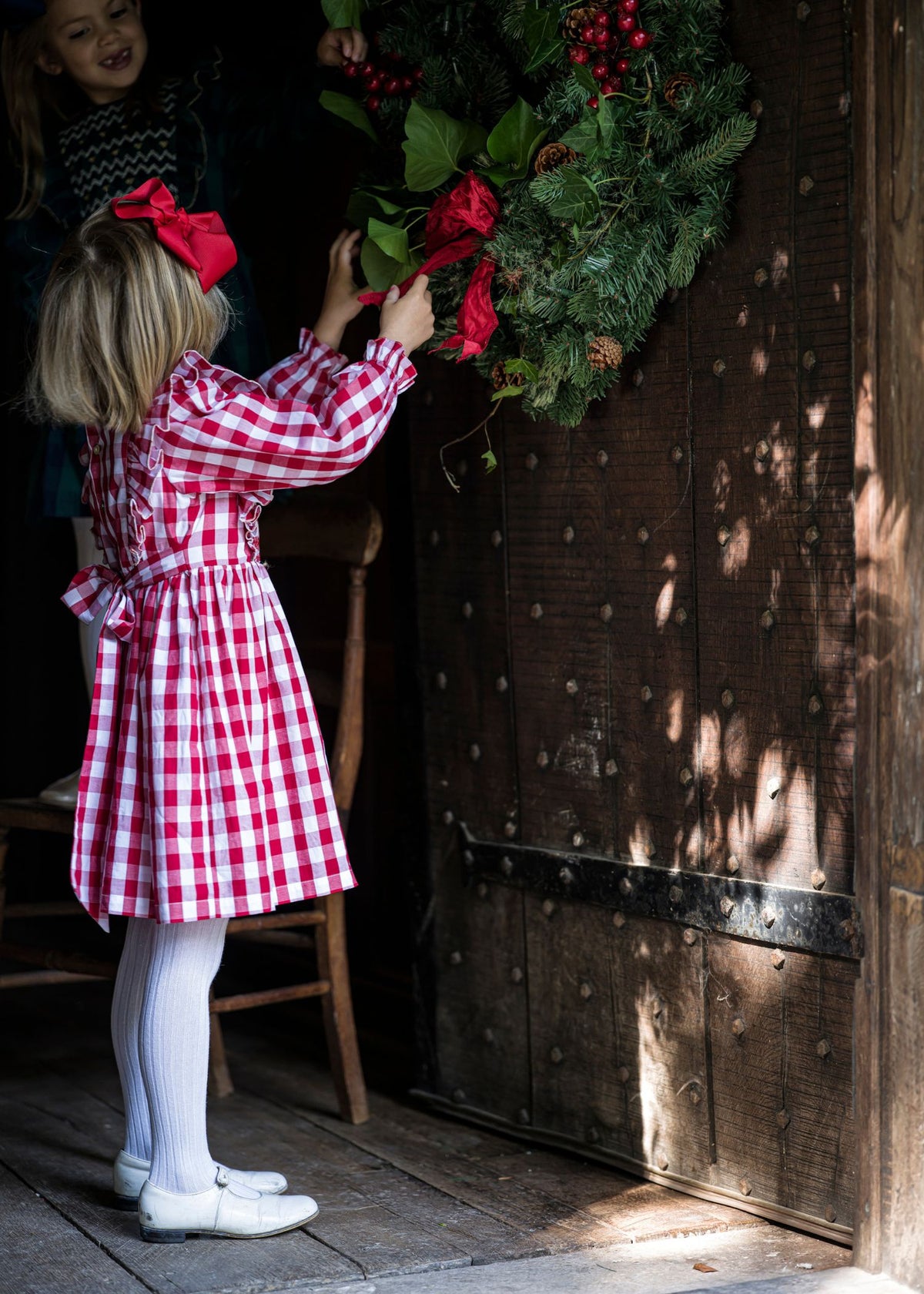 Anna Pavlova Dress Edelweiss Gingham with Precious Heart Hand Smocking
