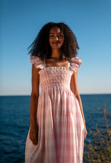 Rachel Carson Dress Candyfloss Gingham with Cocoloco hand Smocking